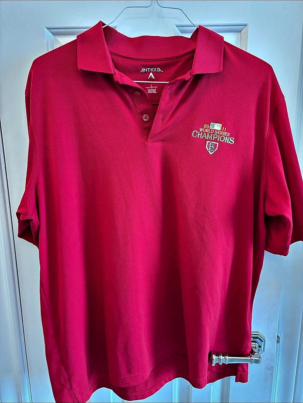 Antigua 2011 St. Louis Cardinals World Series Champions Polo Shirt in Red Large